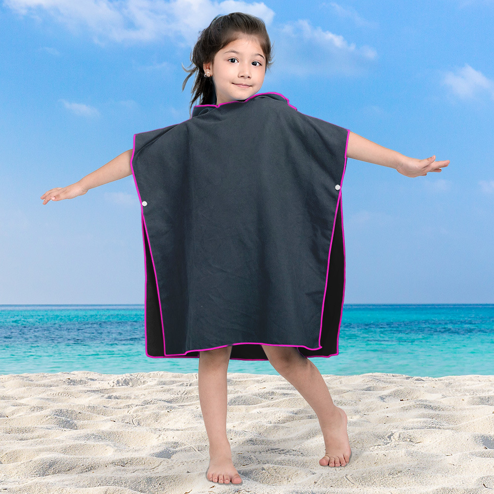 Capa para niños de terciopelo de doble cara de color sólido color celulosa ultrafina color natación cambio de ropa capa absorbente venta directa multicolor opcional