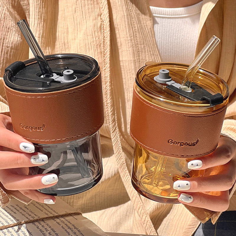 创意竹节杯子带吸管引流小礼品玻璃水杯女夏季伴手礼印制logo