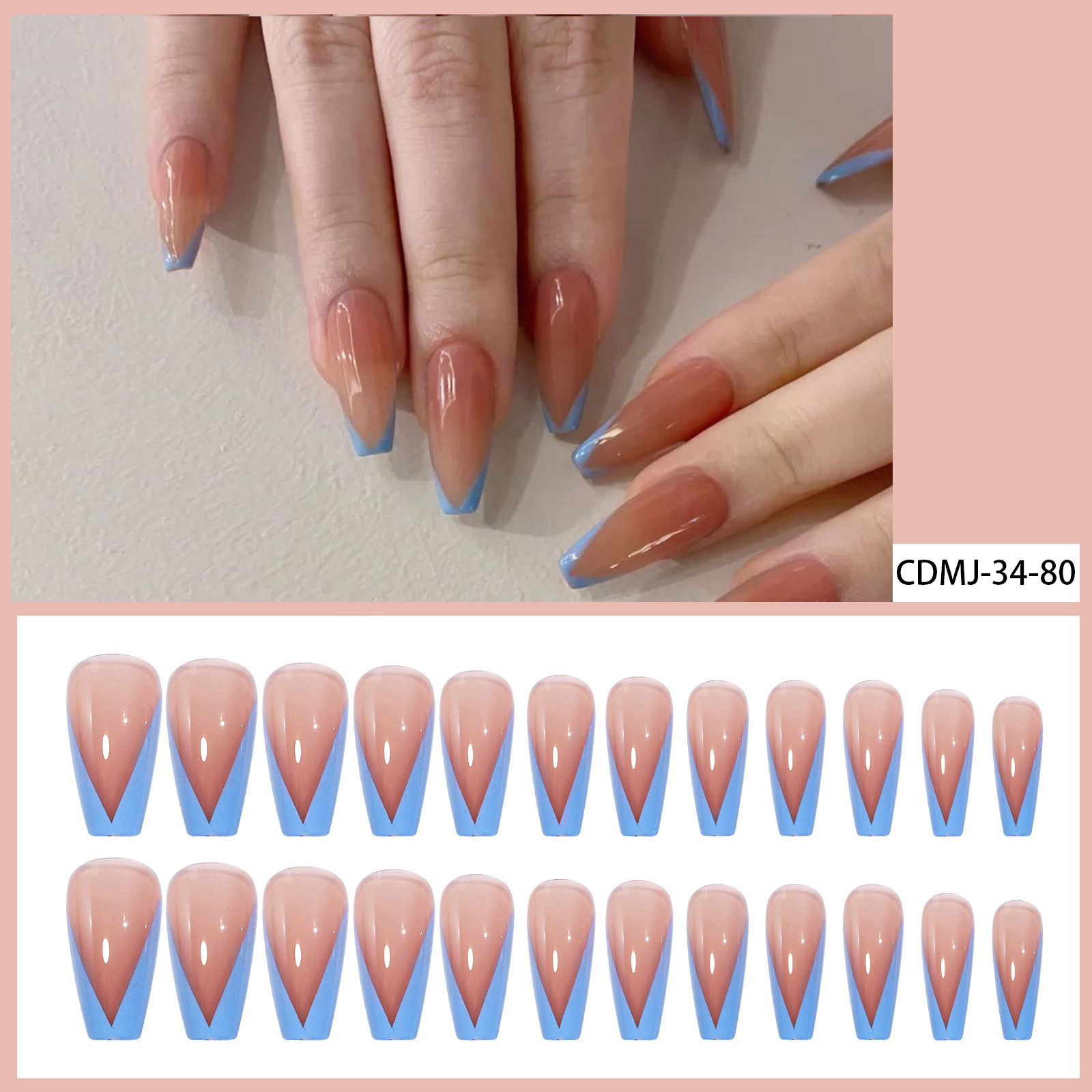 Uña de verano francés de alto nivel de sensación de uso de uñas cortas de uñas de manicure blanqueamiento de uñas manuales al por mayor