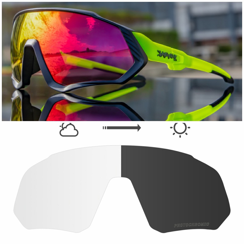 Gafas Fotocromáticas de Ciclismo Set de 2 Lentes TR90 Fotocromático, Protección UV para Ciclismo