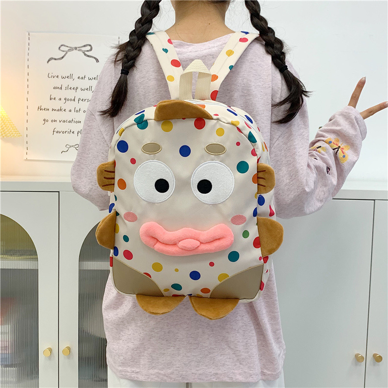 New Funny Big Mouth Clownfish Backpack Cartoon Casual Cute Girl Travel Backpack Student School Bag