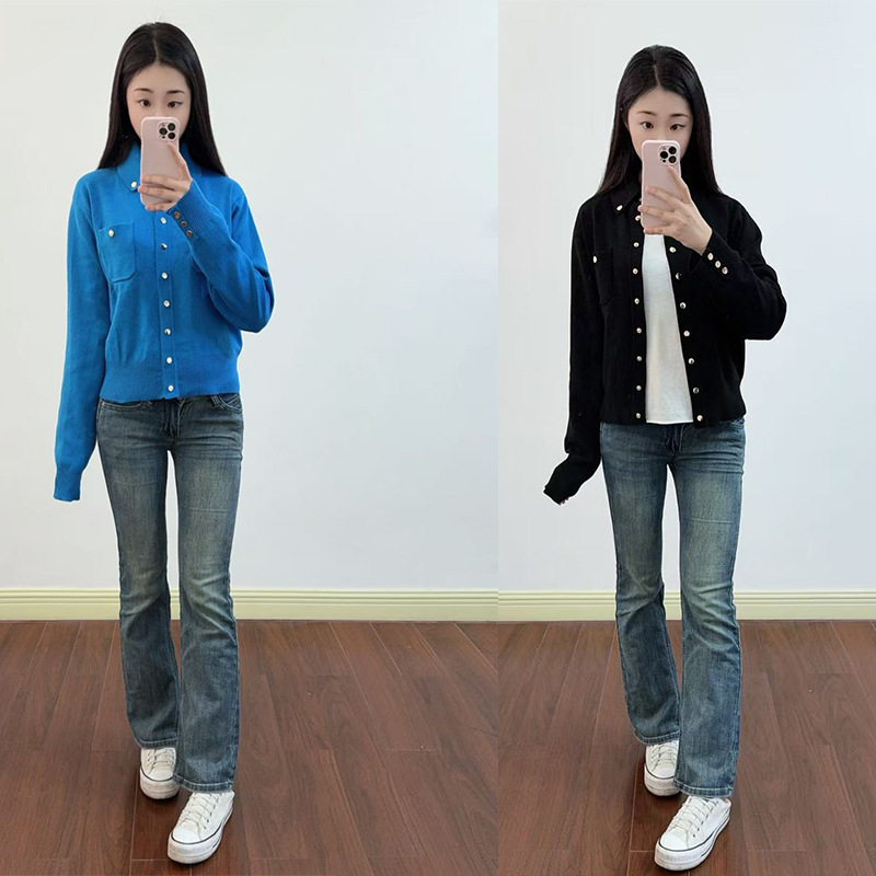 2026 Commuting Fashion Versatile Stylish Lazy Style Lapel Single-Breasted Knitted Long-Sleeve Cardigan Top 260259 2026 Commuting Fashion Versatile Stylish Lazy Style Lapel Single-Breasted Knitted Long-Sleeve Cardigan Top 260259
