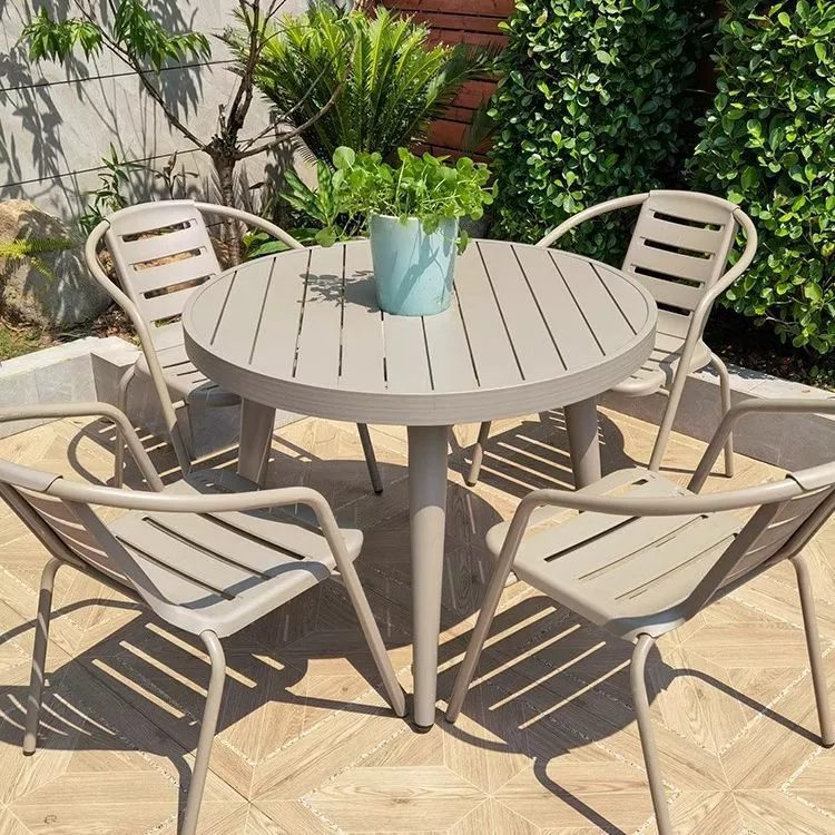 Открытый стол, стулья, внутренний двор, открытый досуг, открытый стол, алюминиевый обеденный стол, балкон, журнальный столик круглый стол