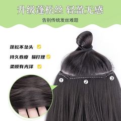 Three-piece wig to increase hair volume, simulated hair, large waves, fluffy natural hair extensions, long curly hair, seamless wig