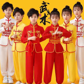 羡瓷儿童练功服男女童武术表演服中国风打鼓武术训练比赛演出服