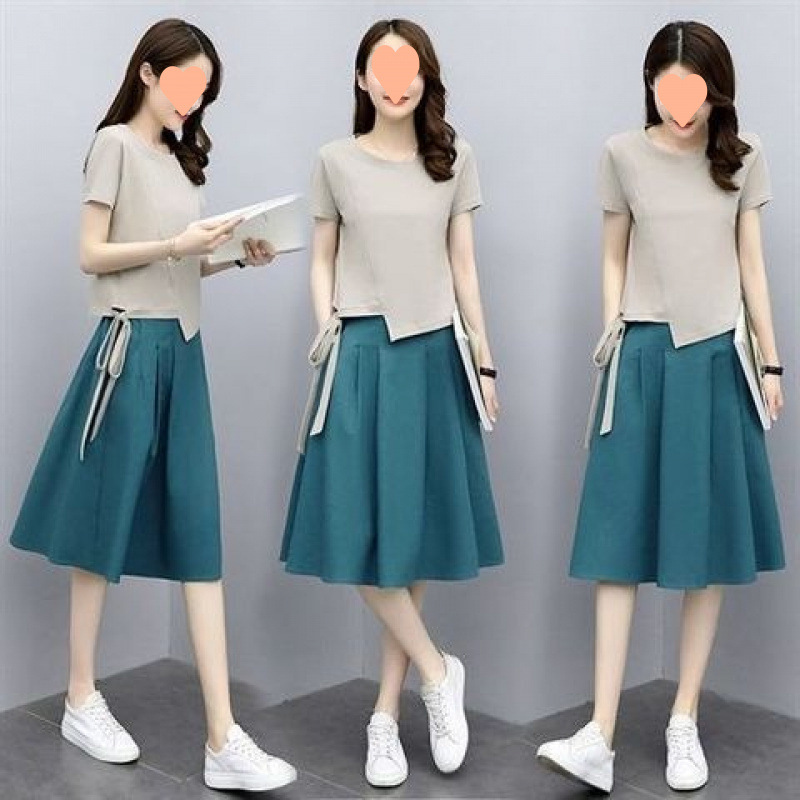 Summer outfit for women 2026, new fashionable and stylish summer loose-fitting two-piece skirt set for female friends
