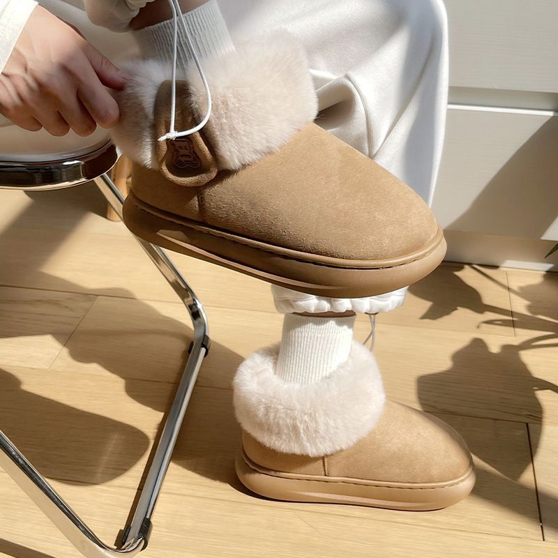 2023冬季厚底雪地靴女冬包跟棉鞋女士短筒靴加绒加厚东北保暖外穿