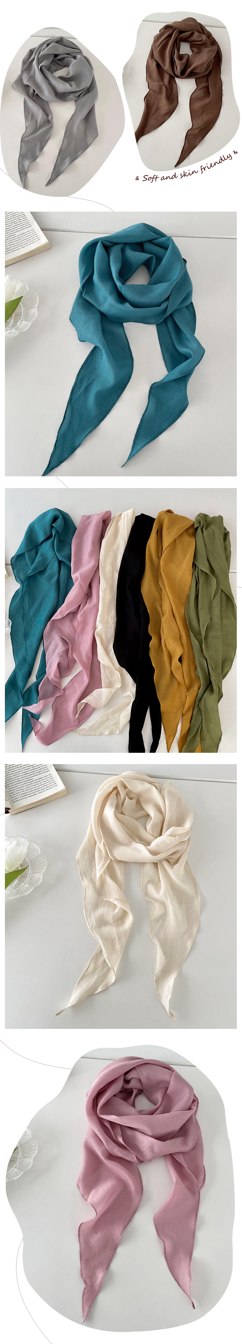 Women's Elegant Retro Solid Color Polyester Silk Scarf display picture 1