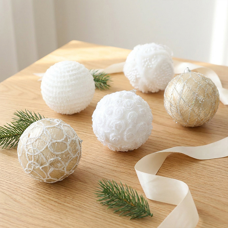 Nuevo árbol de Navidad de 10CM bola de decoración de bolas de Navidad colgantes de espuma pilares decoraciones de Navidad colgantes de bolas