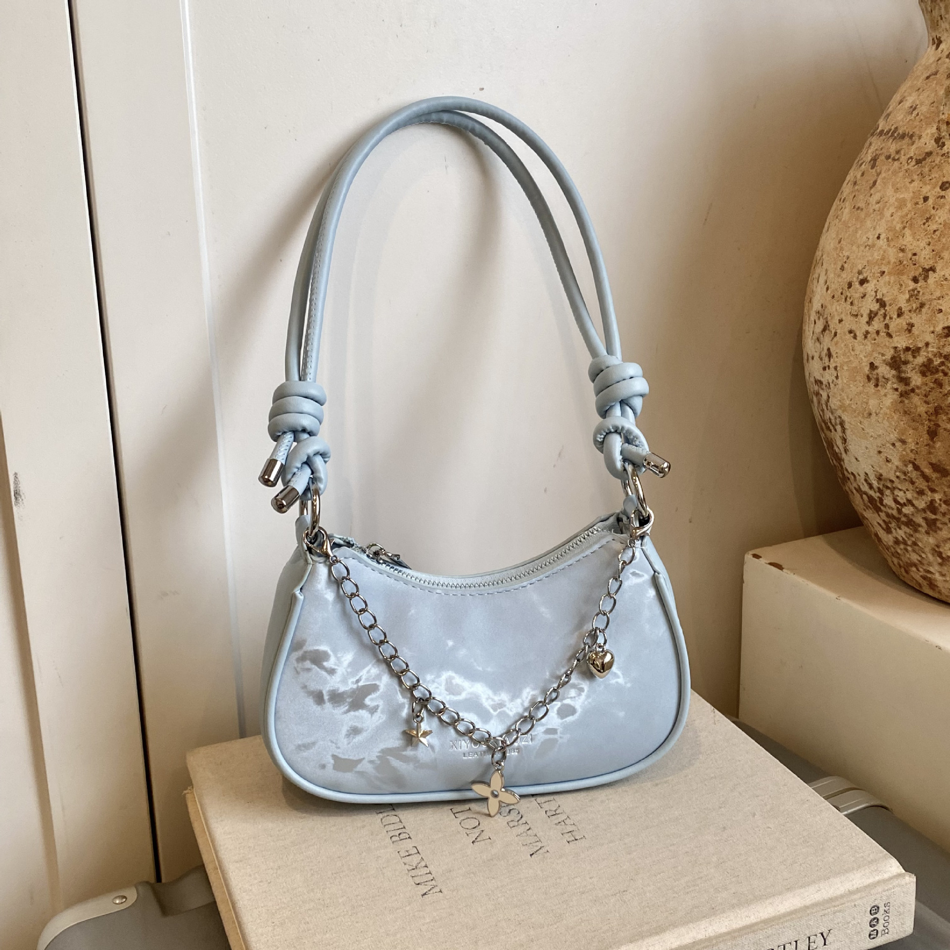 Cross-Border Chain High-End Underarm Bag, Fashionable Color-Blocking Versatile Dumpling Bag, Trendy Large-Capacity Stylish Shoulder Bag