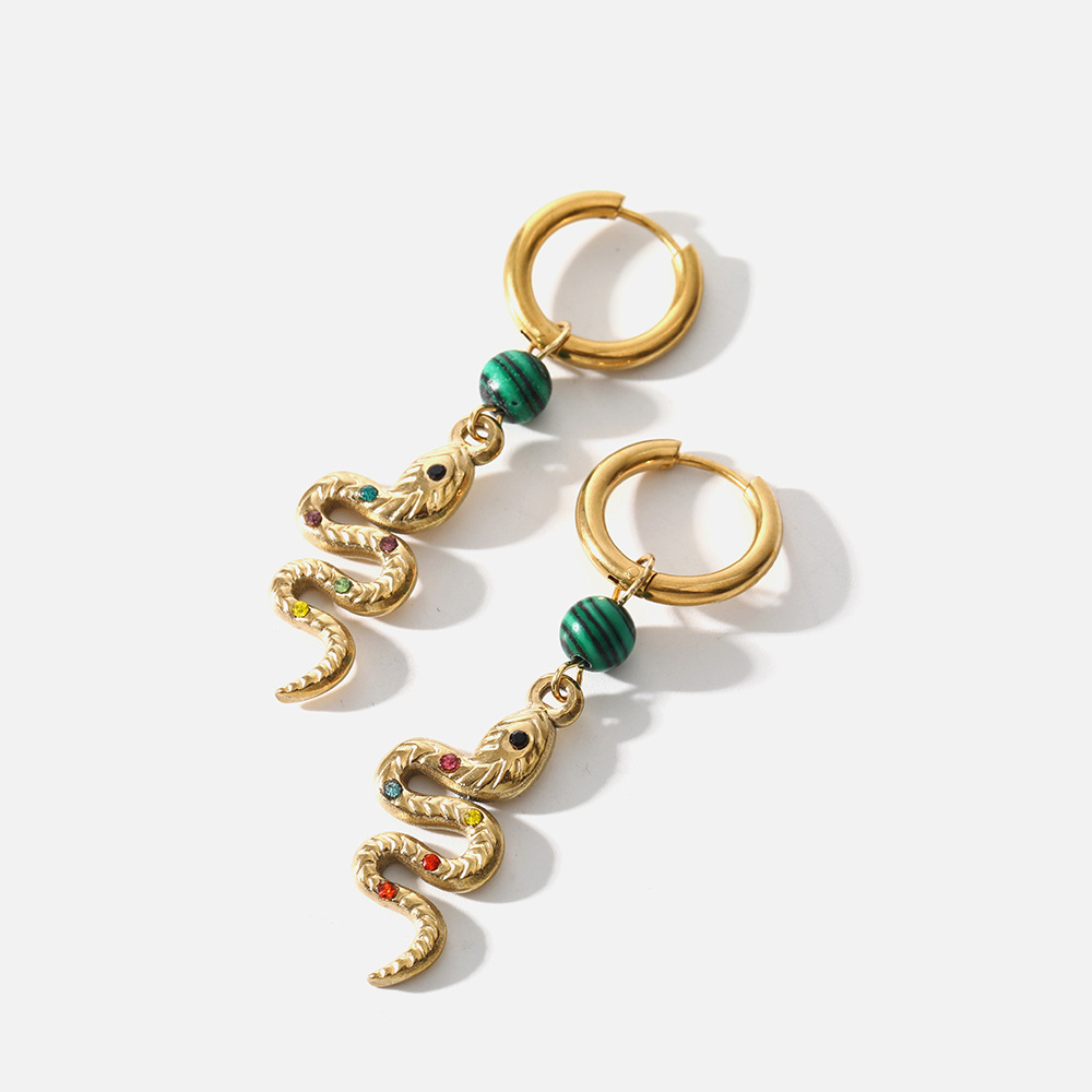 1 Pair Fashion Geometric Stainless Steel Plating Zircon Necklace_colorza_12