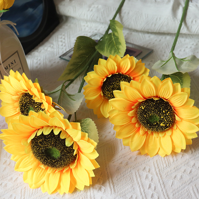 拉丁向日葵仿真花秋色戶外裝飾假花批發太陽花舞蹈道具高枝長杆花