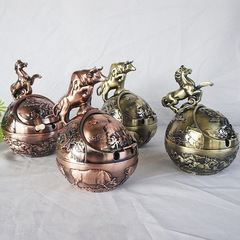 十二生肖復古煙灰缸帶蓋防風防灰飛防煙味防摔家用辦公室煙缸擺件