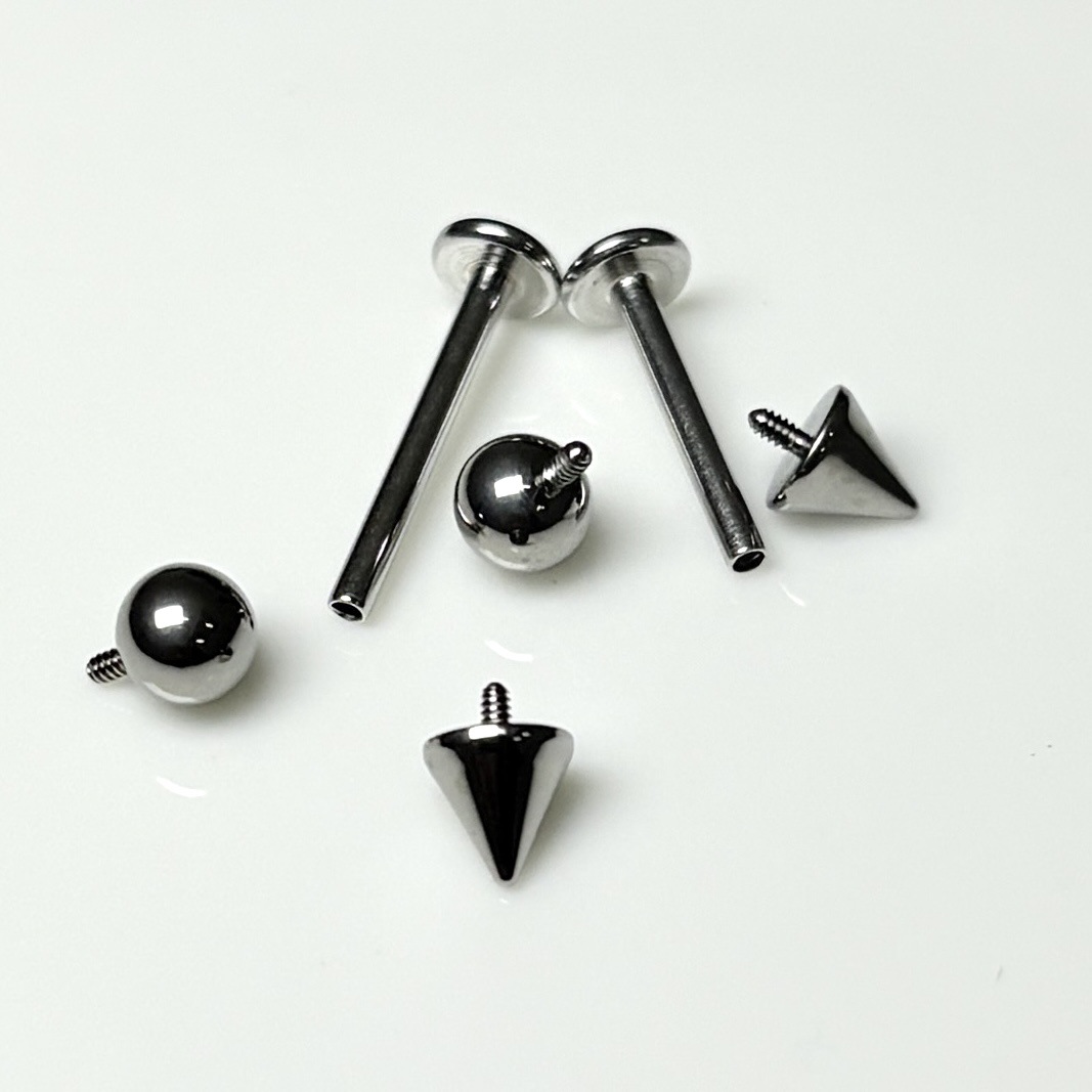 Labret stud lip piercing jewelry styling detail