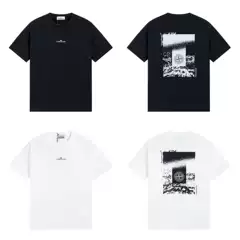 Cross border Stone Island Stone Mechanical Dark Ruins Diversity Compass Logo Printed Round Neck Short Sleeve Men's and Women's T-shirts