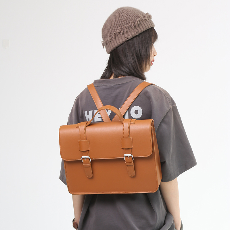 80467# Retro Large Capacity Backpack Multi-functional Shoulder Bag Women's All-match Harajuku Style Student Backpack 80467# Retro Large Capacity Backpack Multi-functional Shoulder Bag Women's All-match Harajuku Style Student Backpack