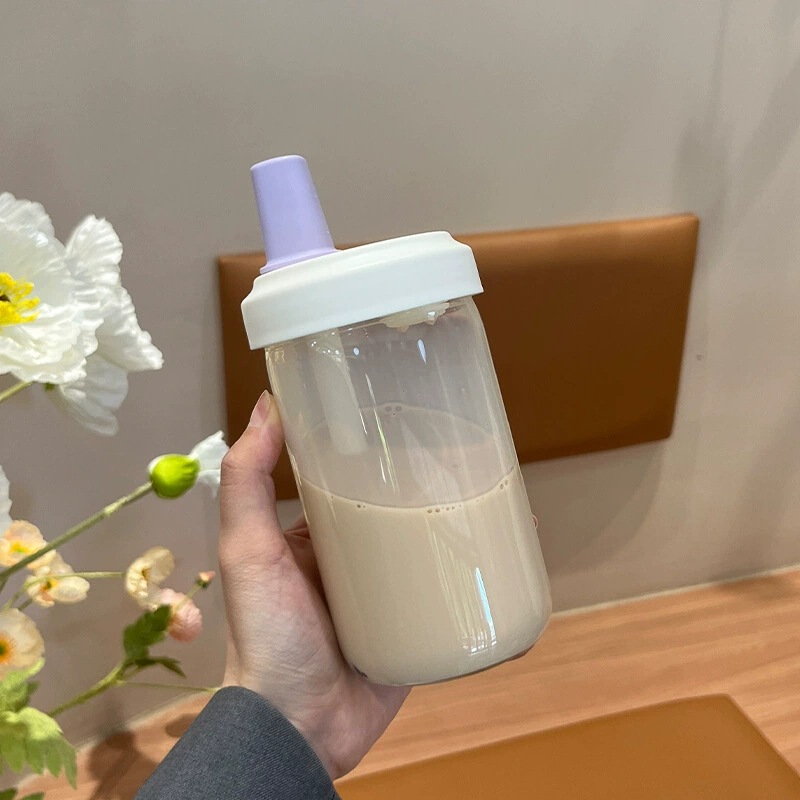 高颜值简约大容量随行吸管塑料杯学生用便携ins风水杯果汁奶茶杯|undefined