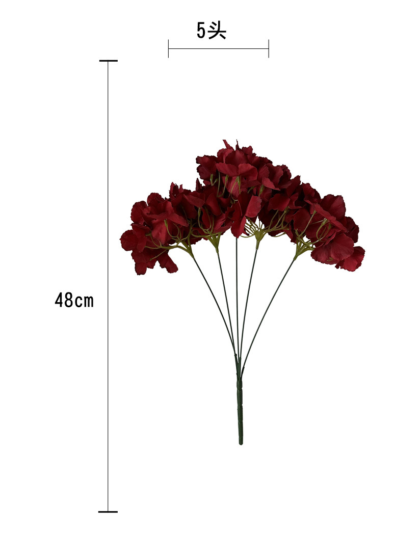 仿真花5头马洛卡绣球