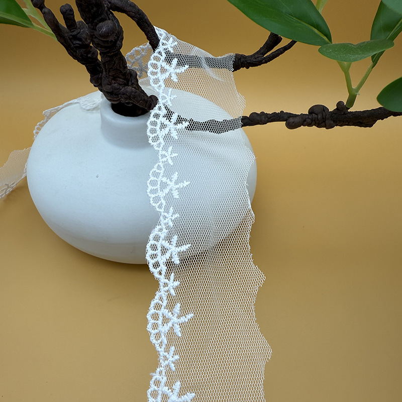 现货批发网纱花边服装辅料玩偶蕾丝花边面料五角星海星手工diy