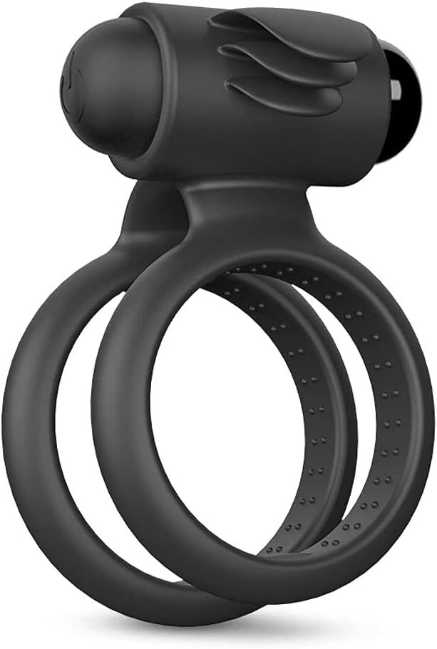 10-Frequency Vibrating Double Penis Ring, Tongue-Licking Couples Wearable, Silicone — detail image 5
