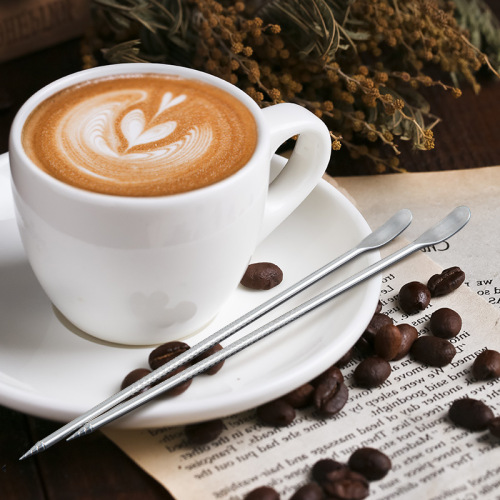 Stainless steel metal latte art needle, double-head carving pen, carving needle, decorating needle, coffee utensils and coffee supplies