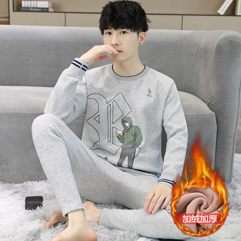 冬季青少年保暖内衣套装男大童加绒加厚初高中学生秋衣秋裤打底衫