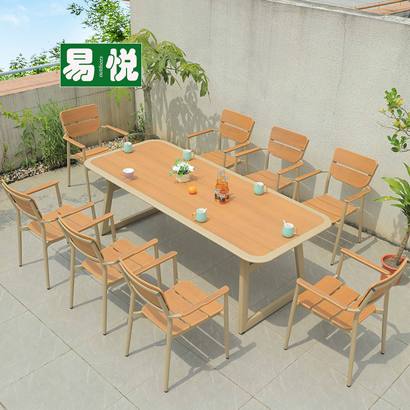 Combinación 9:8 silla 220*93 * H75 mesa larga de madera de plástico Géminis