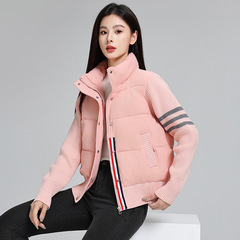 綿の服の女性の短いタイプの秋冬の新型の小さい香の風は襟を立ててゆったりとしています。