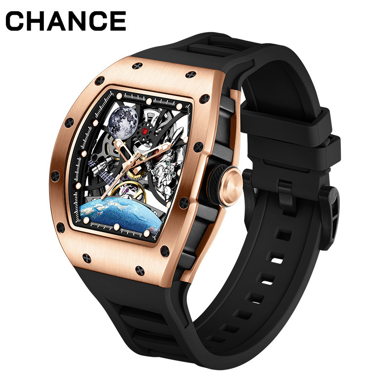 Charles Chance Men's Watch Mechanical Watch Steel Watch Earth Cut Out Cross-Border Richard Hot Model Wholesale Dropshipping Charles Chance Men's Watch Mechanical Watch Steel Watch Earth Cut Out Cross-Border Richard Hot Model Wholesale Dropshipping