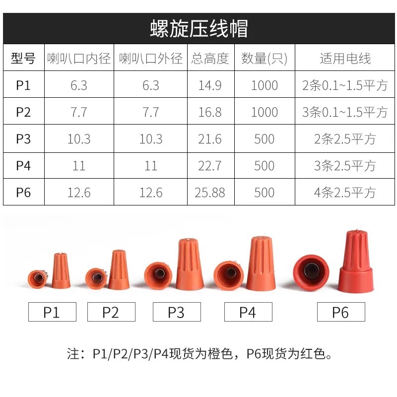 スパイラル端子キャップ スプリングネジ端子 回転式クローズドエンド端子 ワイヤー圧着キャップ p1p2p3p4p6|undefined