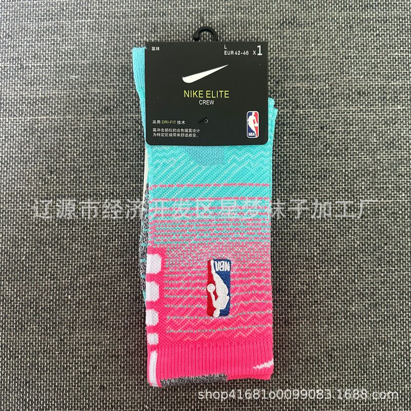 NBA 刺繍バスケットボールソックスメンズグラデーション厚みのあるタオル底多用途テリー実用トレーニングロングスポーツソックス|undefined