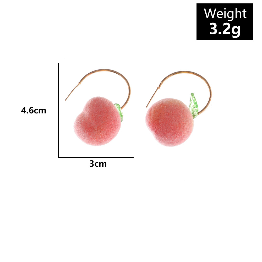 Wholesale Cute Simulation Three-dimensional Orange Peach Earrings Nihaojewelry display picture 14