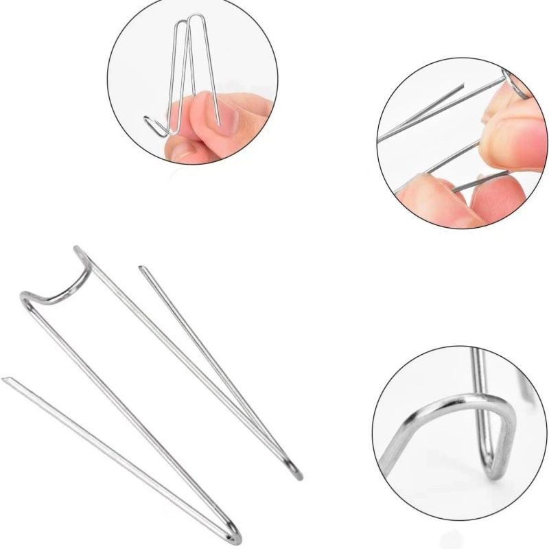 Factory wholesale W-shaped hooked backboard fabric wall hook hanging decoration invisible double-point needle M-shaped hook