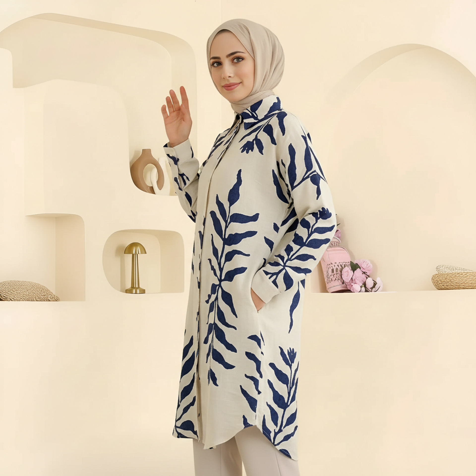 Women's Multicolor Printed Shirt Casual Plus Size Spring Summer_voghion.com