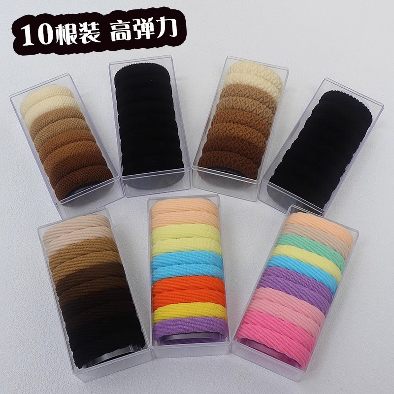 Temperamento de alta elasticidad duradero sin costura correa de cabello de mujer anillo de cabello simple de cabello de cola de caballo cubierta de cuero