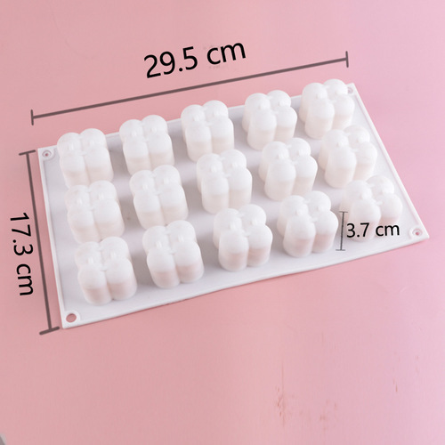 6-15-dimensional Rubik's Cube Chocolate Mousse Cake Silicone Mold Wholesale Small Ball Aromatherapy Candle Plaster Mold