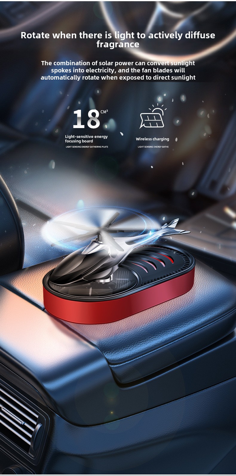 Auto Parfüm Auto Aromatherapie Auto Deodorant Langanhaltender Duft Licht Duft Solar Helikopter Dekoration_voghion.com