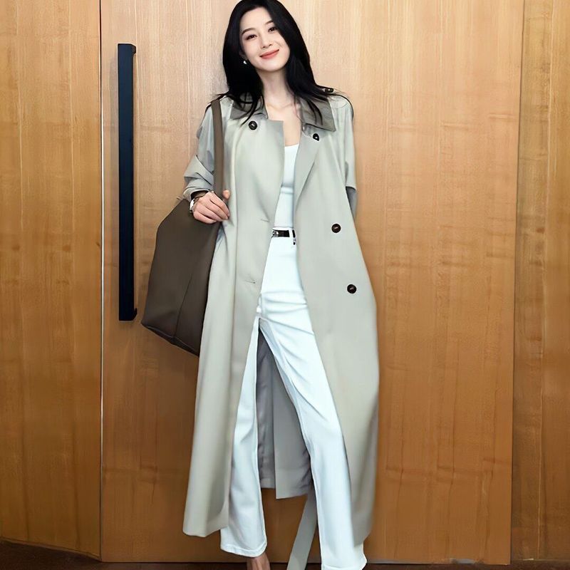 正流行风衣外套女2025春秋新款小个子巨好看韩系大衣高级感中长款|undefined