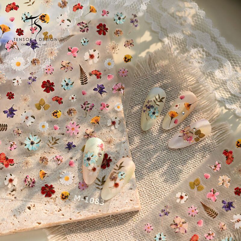 Tensor Spring Day Dried Flower Journal Nail Art Stickers M1083 Gentle French Artistic Oil Painting Style Floral Design Tensor Spring Day Dried Flower Journal Nail Art Stickers M1083 Gentle French Artistic Oil Painting Style Floral Design