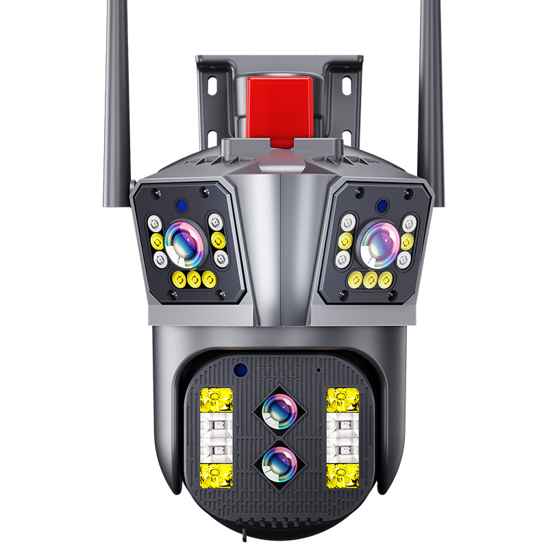 Cámara de monitoreo de alta definición 360 inalámbrica de tres imágenes monitor de visión nocturna de alta definición cámara de red de sala al aire libre