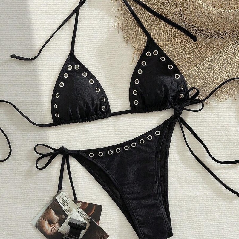 Factory Direct Sales European and American Summer New Sexy Pure Color Cross-Border Bikini Bikini Women's Beach Vacation Ins Factory Direct Sales European and American Summer New Sexy Pure Color Cross-Border Bikini Bikini Women's Beach Vacation Ins