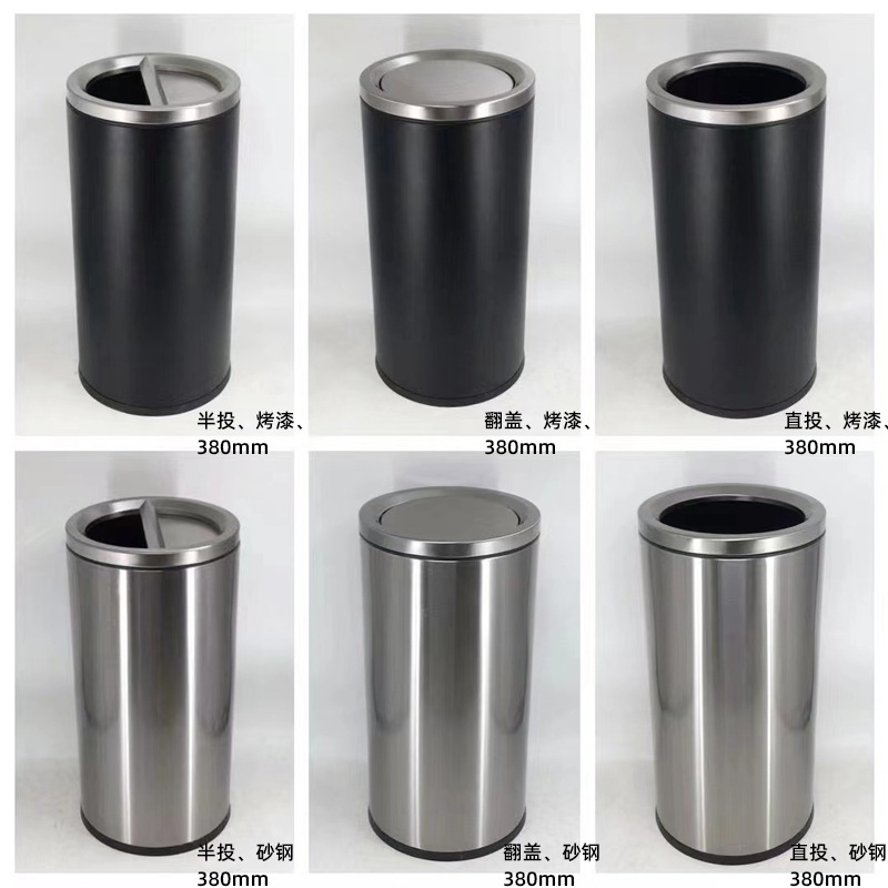 Cubo de ceniza de estilo de Hong Kong caja de fruta cesta de papel higiénico de mano Cubo de basura de acero inoxidable de doble capa retardante de llama