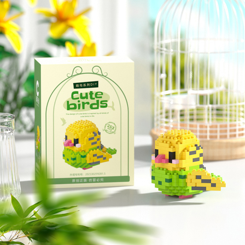 Pajaros compatibles, loros, bloques de construcción altos, flores, flores, ramas, flores, animales, decoraciones, juguetes inteligentes para niños, cabinas de mujeres