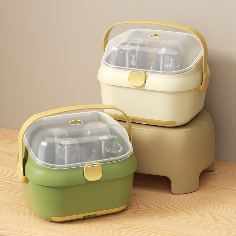 ホームリビングルームカップ排水収納ラック多機能ポータブル哺乳瓶ベビー食器防塵収納ボックス|undefined