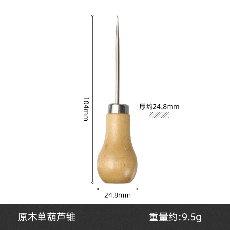 Nuevas herramientas de costura de cuero forma de calabaza mango de madera puncher herramientas hechas a mano en stock al por mayor