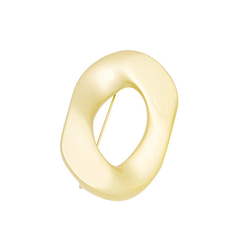 European and American fashionable glossy irregular geometric design round brooch creative personalized suit accessories