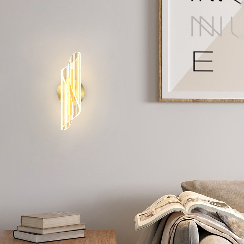 lámpara de pared acrílica fluorescente sala de estar fondo pared decoración lámpara pasillo escalera lámpara dormitorio cabezal de cama lámpara LED