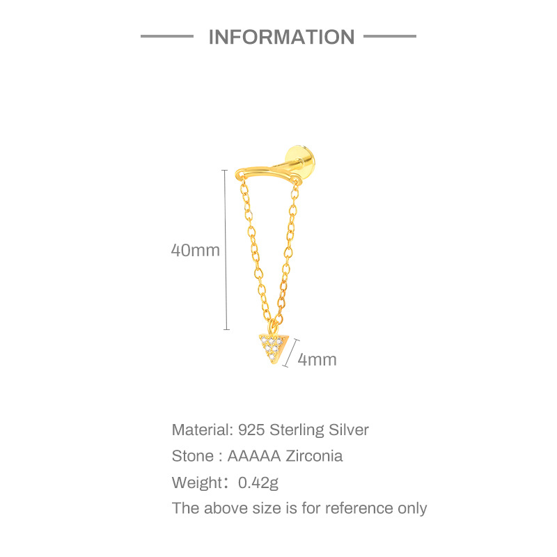 Daily Occasion Silver Material 1 Piece Ear Cartilage Rings & Studs Fashion Cross Circle Flower Silver Plating Inlay Zircon