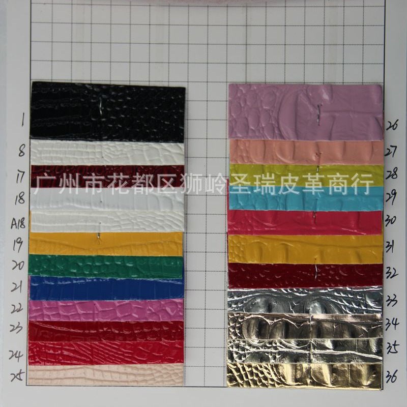 厂家直销批发人造革 新款PVC箱包革高光鳄鱼纹 SR-1137