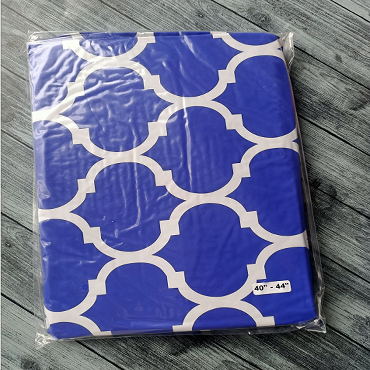 Mantel redondo de PVC transfronterizo impermeable y a prueba de aceite forrado de vellón grueso transparente impreso mantel de plástico banda elástica mantel de grano de madera